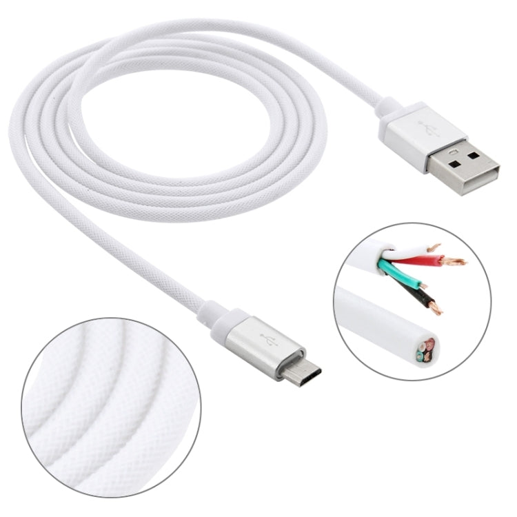 1m Net Style High Quality Metal Head Micro USB to USB Data / Charging Cable