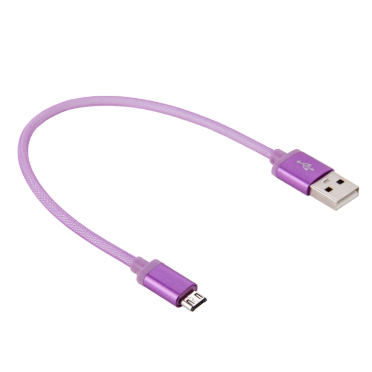 25cm Net Style Metal Head Micro USB to USB 2.0 Data / Charger Cable
