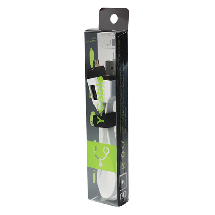 OTG-Y-01 USB 2.0 Male to Micro USB Male + USB Female OTG Charging Data Cable for Android Phones / Tablets with OTG Function, Length: 30cm, Length: 30cm