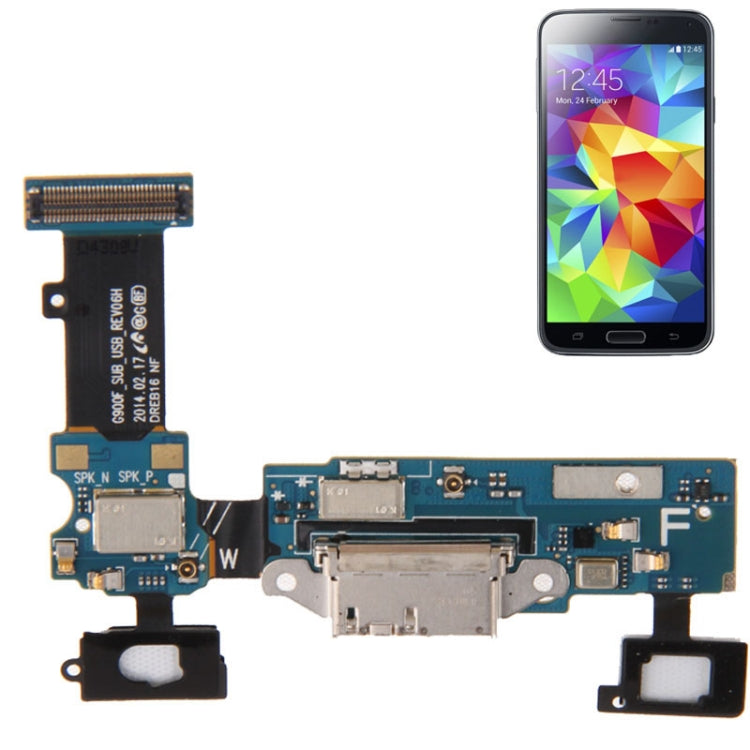 For Galaxy S5 / G900F / G900M High Quality Tail Plug Flex Cable, For Samsung Galaxy S5 / G900m