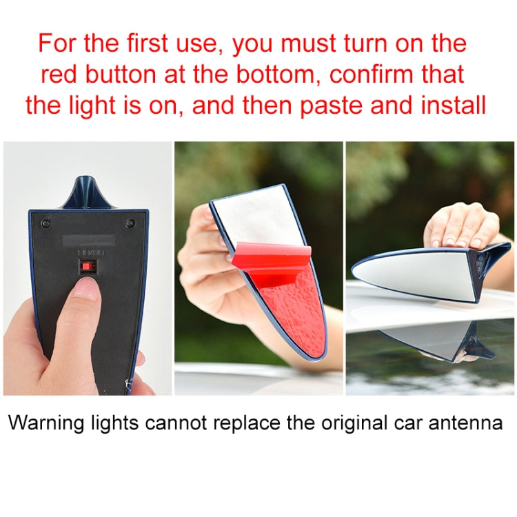 Solar Shark Fin High-positioned Alarm Light, Gold, Blue, Gray, Red