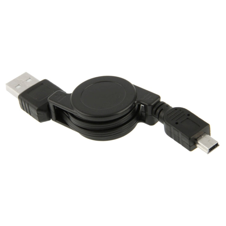 USB Retractable Data & Charger Cable for Motorola V3 / Mobile Phone / MP3 / MP4 / Digital Camera / GPS, Length: 10cm (Can be Extended to 80cm),  Black, USB 2.0 to Mini 5 Pin