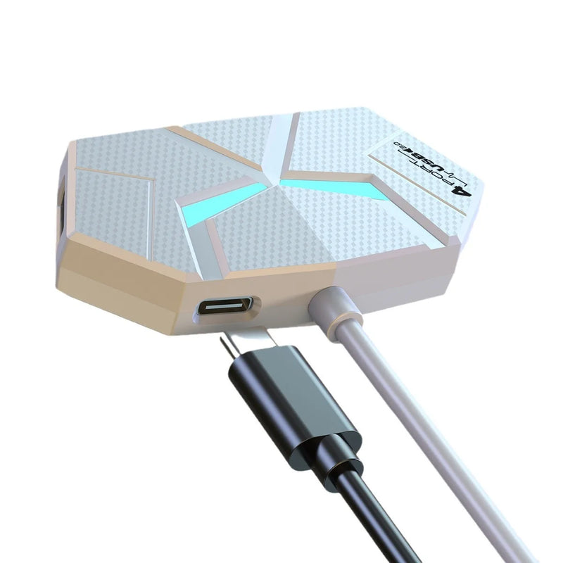 0.6CM/1.2M HUB 7-port Compatible USB2.0 Expansion Splitter Laptop Connect Hard Drive Computer TYPE-C Stable Transfer Data