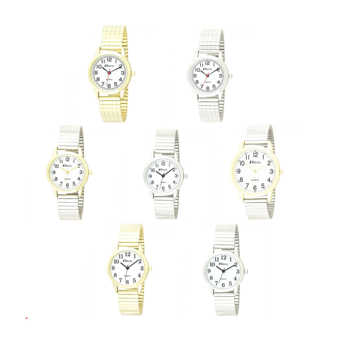 Ravel Women's Bold Number Dial Expander Bracelet Watch R0232L