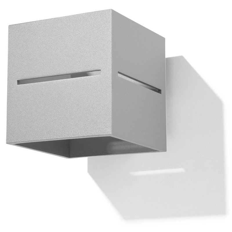 Wall Lamp LOBO Grey Up/Down Square Shape Modern Loft Design G9