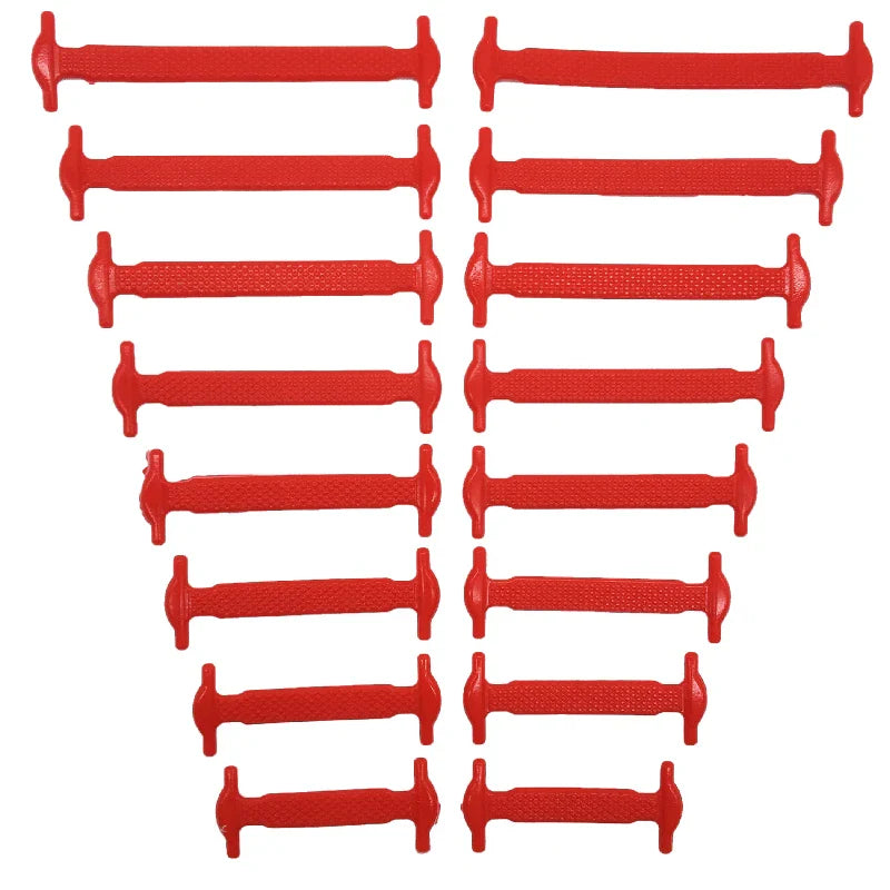 16pcs/lot Silicone Shoelaces No Tie Shoelaces 12 colors Elastic Lace Shoelace Creative Lazy Silicone Laces Rubber Lace