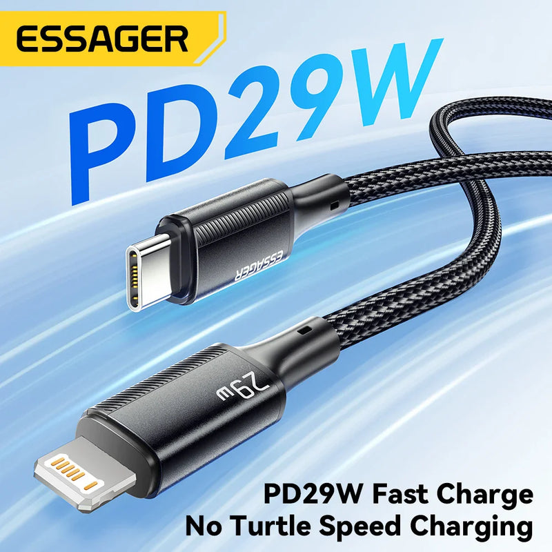 Essager USB C Cable For IPhone 14 13 12 11 pro Max 8 Plus 20W Fast Charging Cable Type C To Lighting Date Wire For iPad Macbook