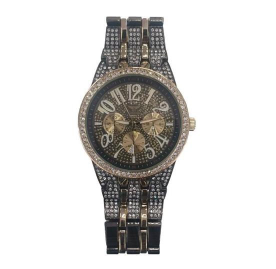 NY LONDON GENTS BLING WATCH PI-7469 GOLD-GUN