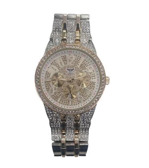 NY LONDON GENTS BLING WATCH PI-7469 GOLD-SIL