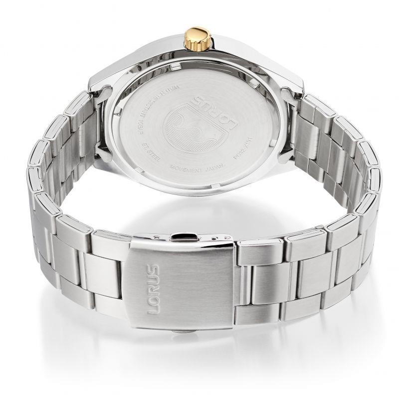 Lorus Men's Dated Blue Dial With Stainless Steel Bracelet Watch RH933NX9