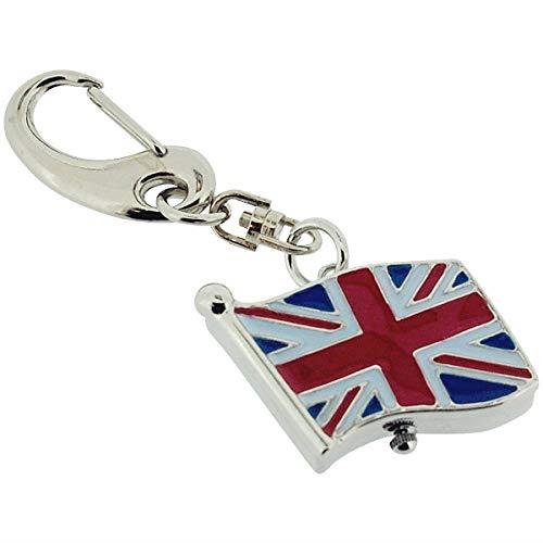 Imperial Key Chain Clock Union Jack Mini Flag Silver IMP745- CLEARANCE UNBOXED NEEDS RE-BATTERY