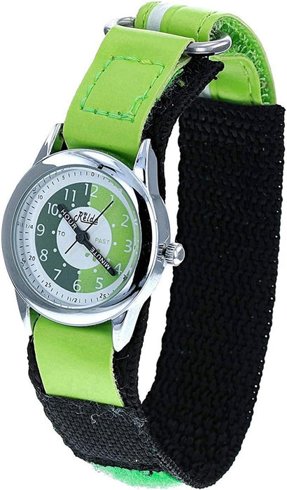Relda Children's Time Teacher Analogue Green Velcro Strap Boy's Watch REL10