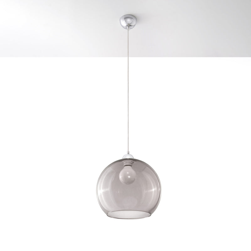 Pendant lamp steel, glass Ball minimalistic Design E27