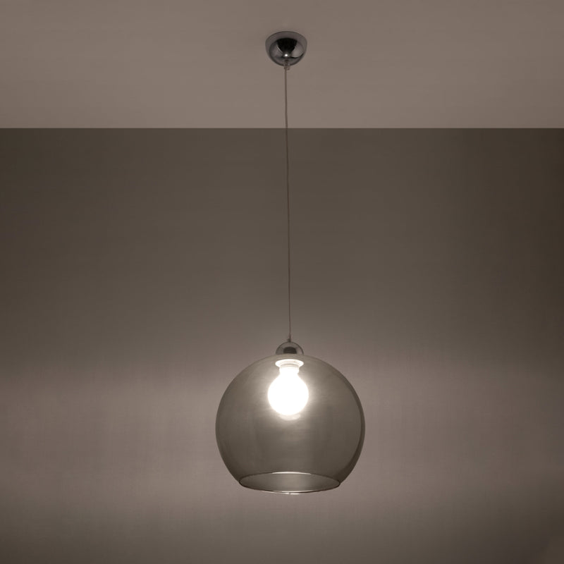 Pendant lamp steel, glass Ball minimalistic Design E27