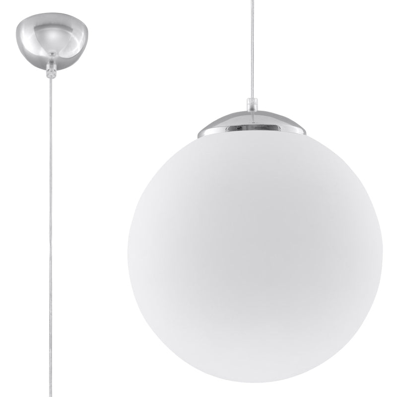 Pendant lamp steel, glass Ugo minimalistic Design E27