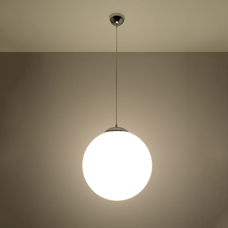 Pendant lamp steel, glass Ugo minimalistic Design E27