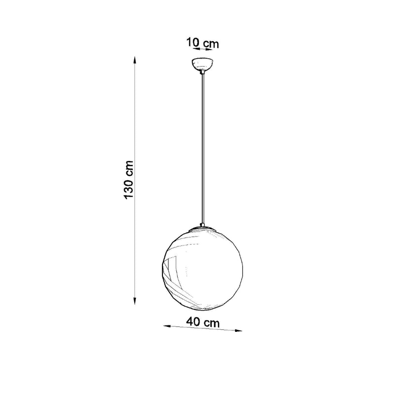 Pendant lamp steel, glass Ugo minimalistic Design E27