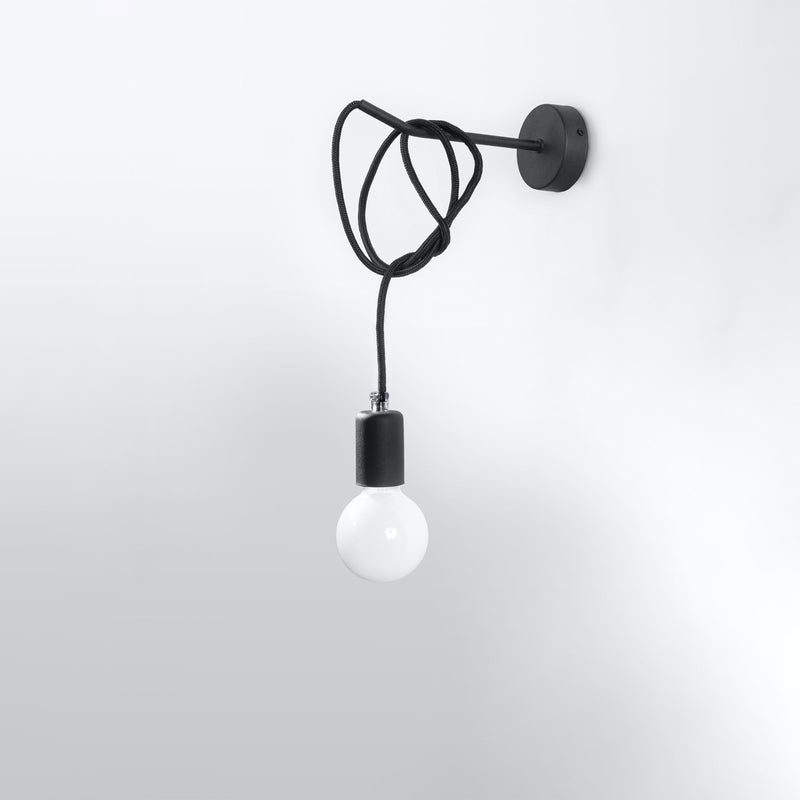 Wall lamp fabric, steel Edison loft Design E27