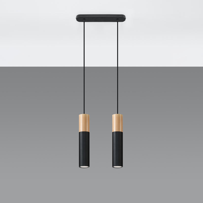 Pendant lamp steel, wood Pablo modern Design GU10