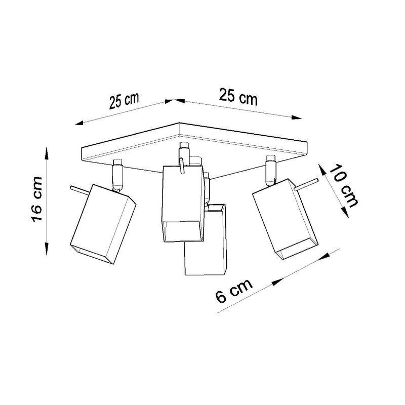 Ceiling lamp steel Merida modern Design GU10