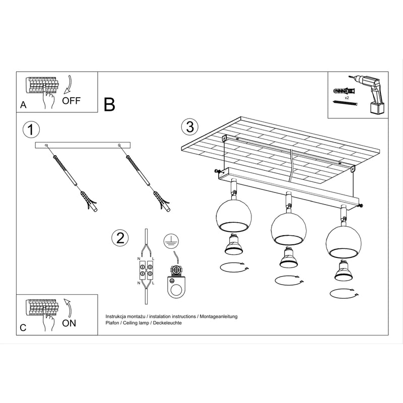 Ceiling lamp steel Oculare modern Design GU10