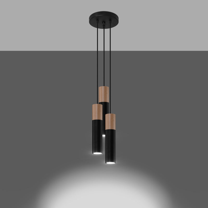 Pendant lamp steel, wood Pablo modern Design GU10