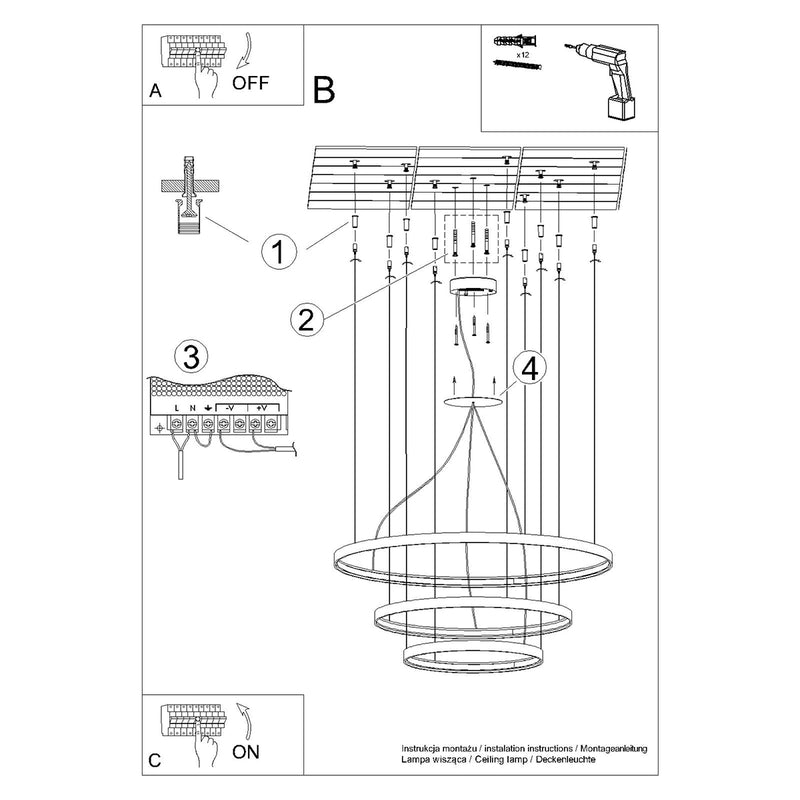 Chandelier aluminum Rio modern Design LED