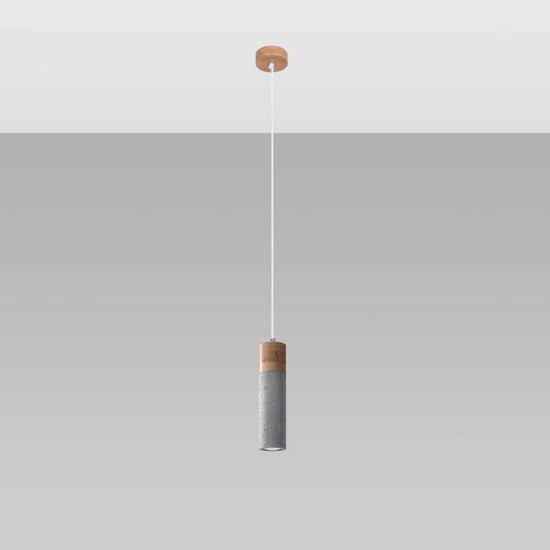 Pendant lamp concrete, wood Zane industrial Design GU10