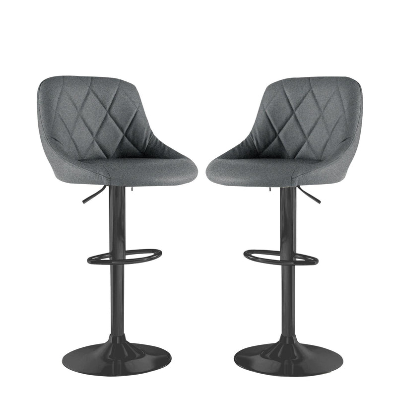 Neo Set of Two Dark Grey Fabric Bar Stools