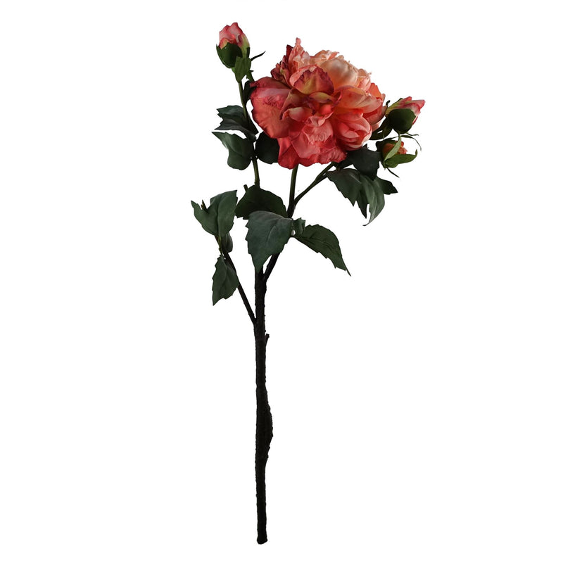 6 x 60cm Peony Artificial Flower Pink - 6 flowers 18 buds