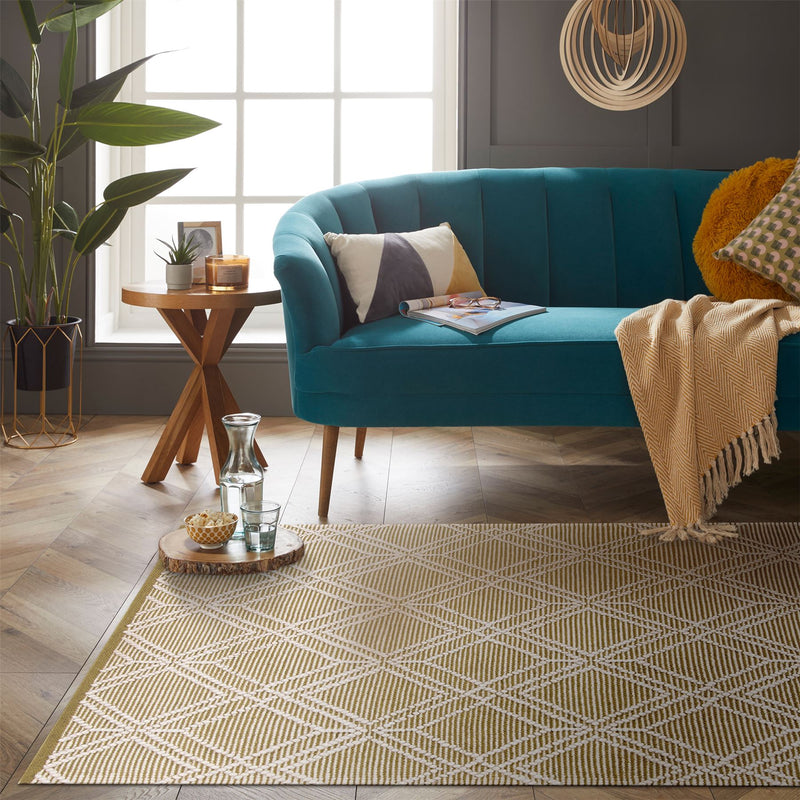 Blenheim Diamond 100% Pet 120x170cm Olive Rug