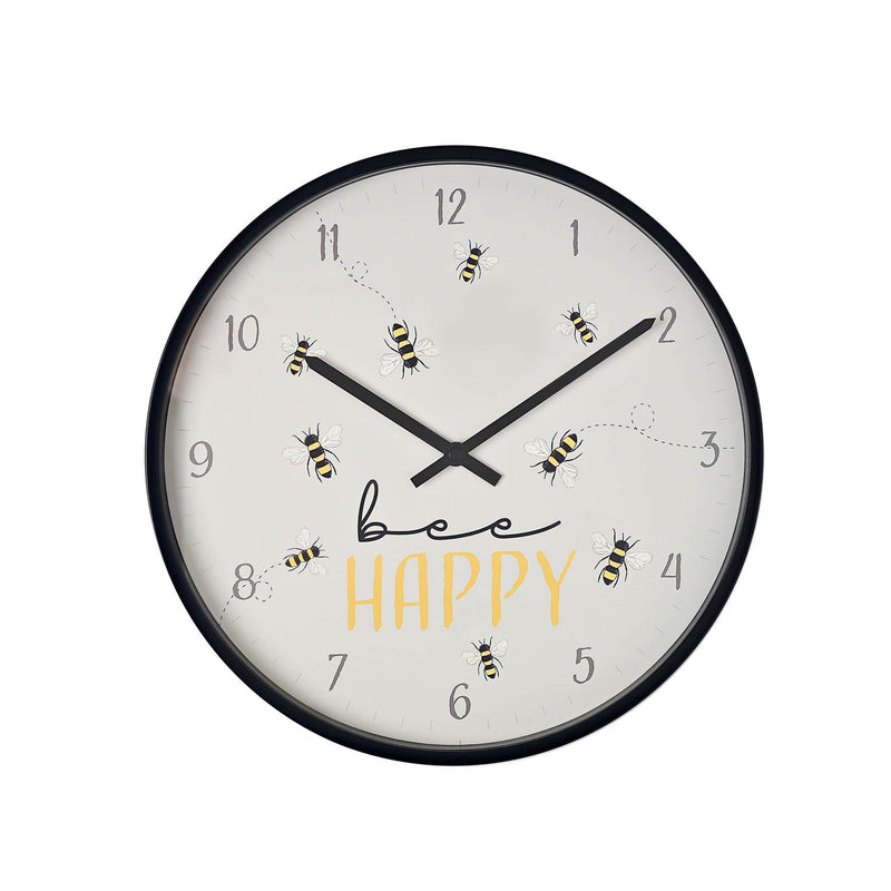 Hometime Slogan Wall Clock "Bee Happy" 30cm