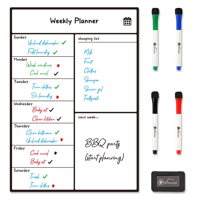 Vinsani Weekly Planner 4 Markers & Eraser 0000146