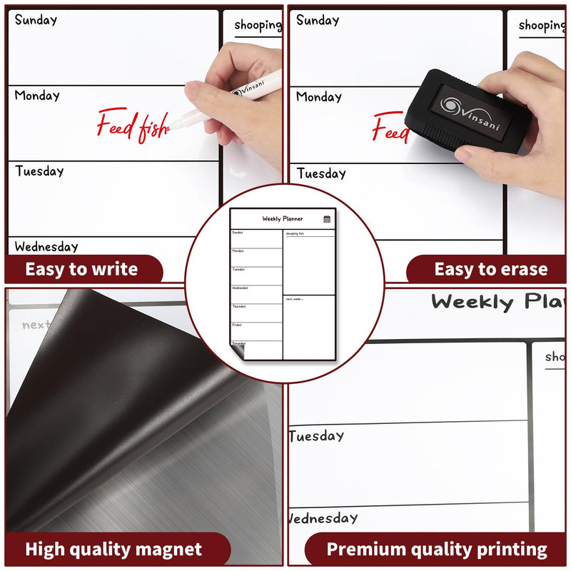 Vinsani Weekly Planner 4 Markers & Eraser 0000146