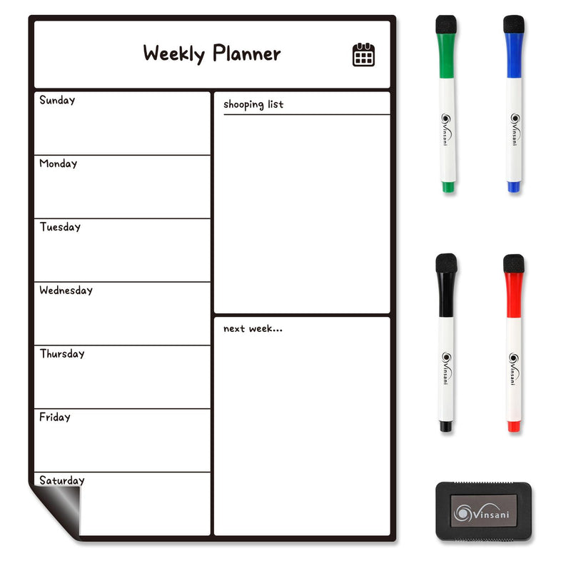 Vinsani Weekly Planner 4 Markers & Eraser 0000146