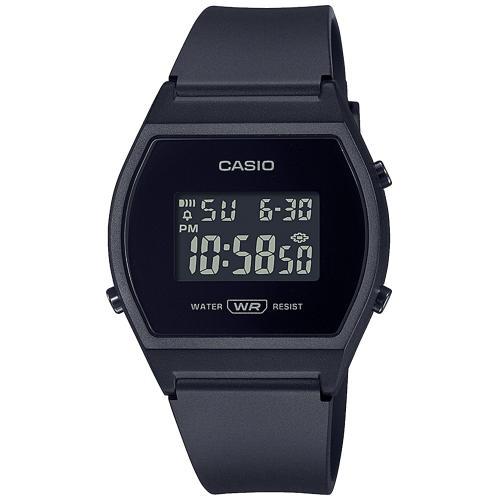 Casio Ladies Digital Watch black rubber strap with Black face LW-204-1BDF