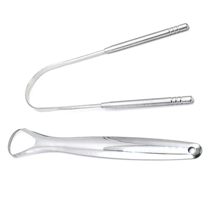 2Pcs Tongue Scraper Stainless Steel Tongue Cleaner Oral Care Hygiene Scraper Dental Oral Care Hygiene Health Care Tool