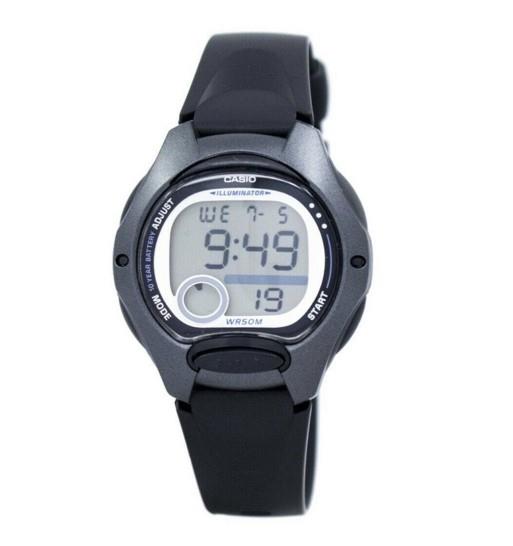 Casio Ladies Digital  Grey Rubber Strap Watch - LW-200-1BVDF