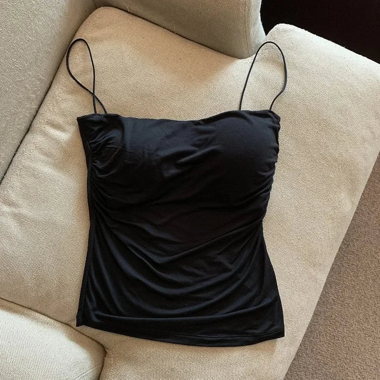Summer Camis Tank Tops Women Thin Strap Bra Tanks For Woman Solid Color Casual Korean Style Female Top