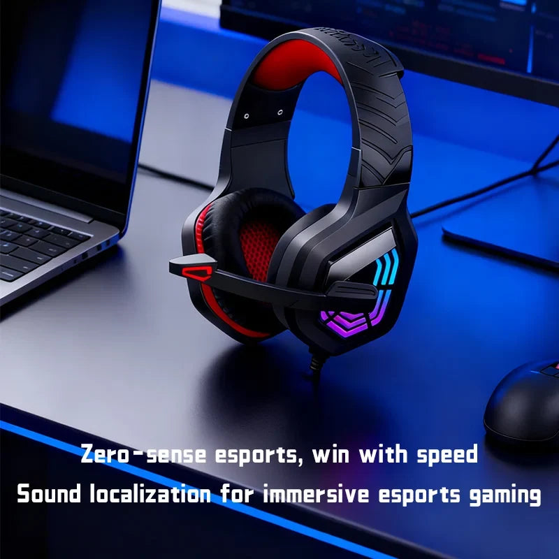 Gaming Headset USB Stereo Surround Wired Headphone with Noise Reduction Mic Earphones for Computer PC Gamer