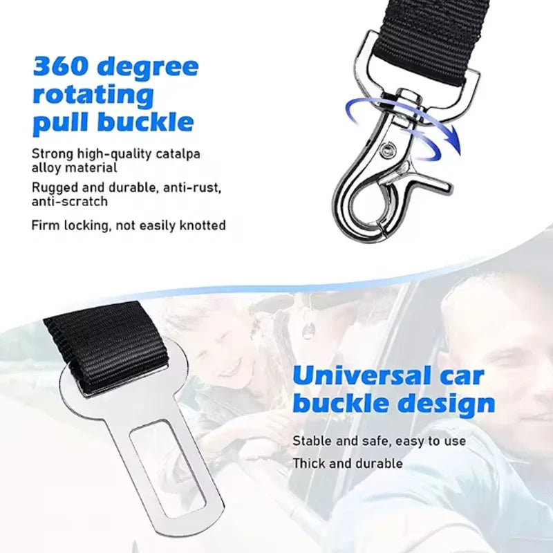 Dog Car Safety Belt Dog Safety Belt with Damping Belt and Reflective Line Adjustable Length Suitable Any Dog