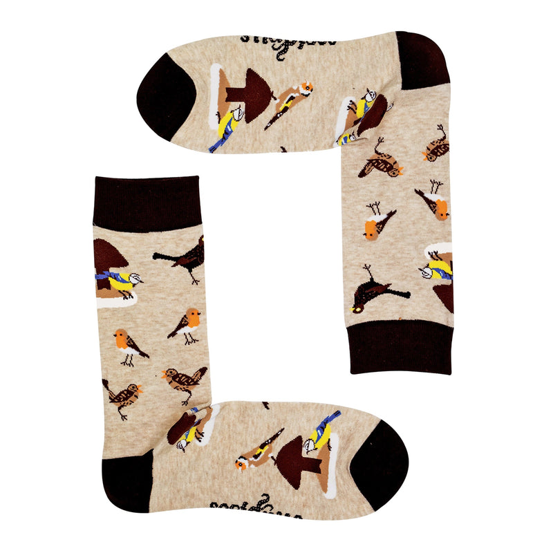 1 Pack Mens & Ladies Bird Pattern Crew Cotton Socks