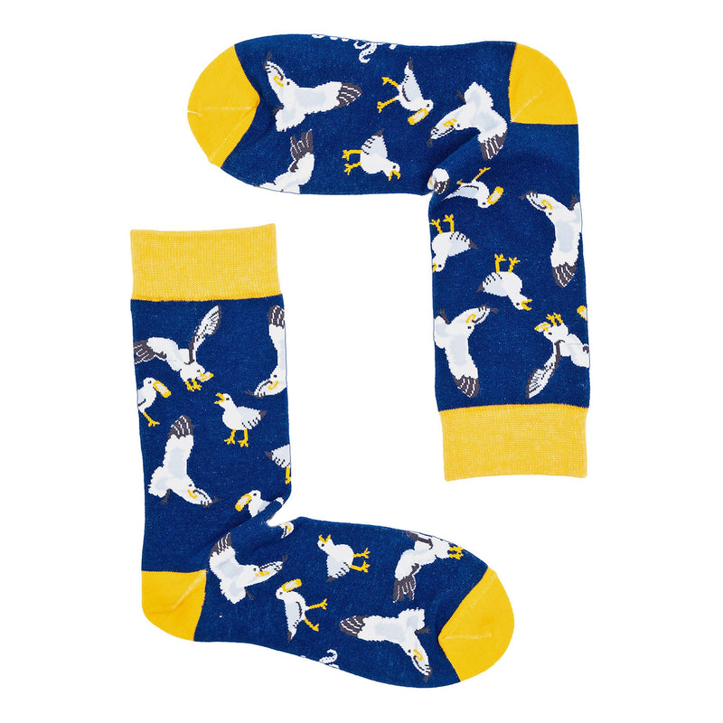 1 Pack Mens & Ladies Bird Pattern Crew Cotton Socks