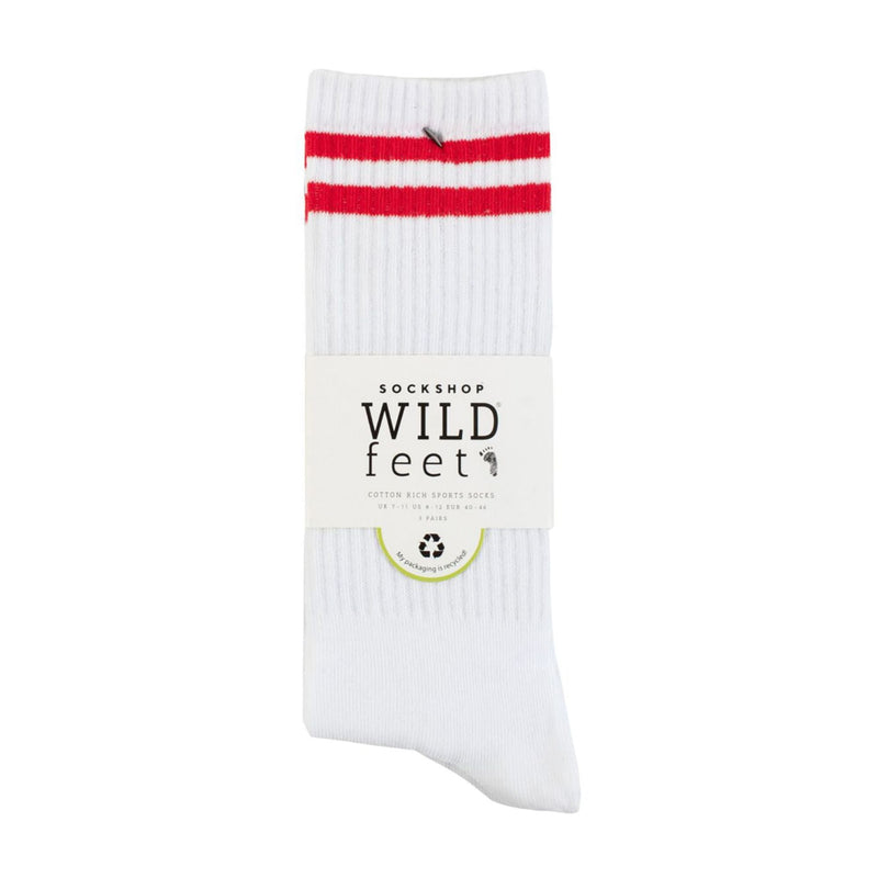 3 Pack Mens Retro Double Stripe Sport Socks