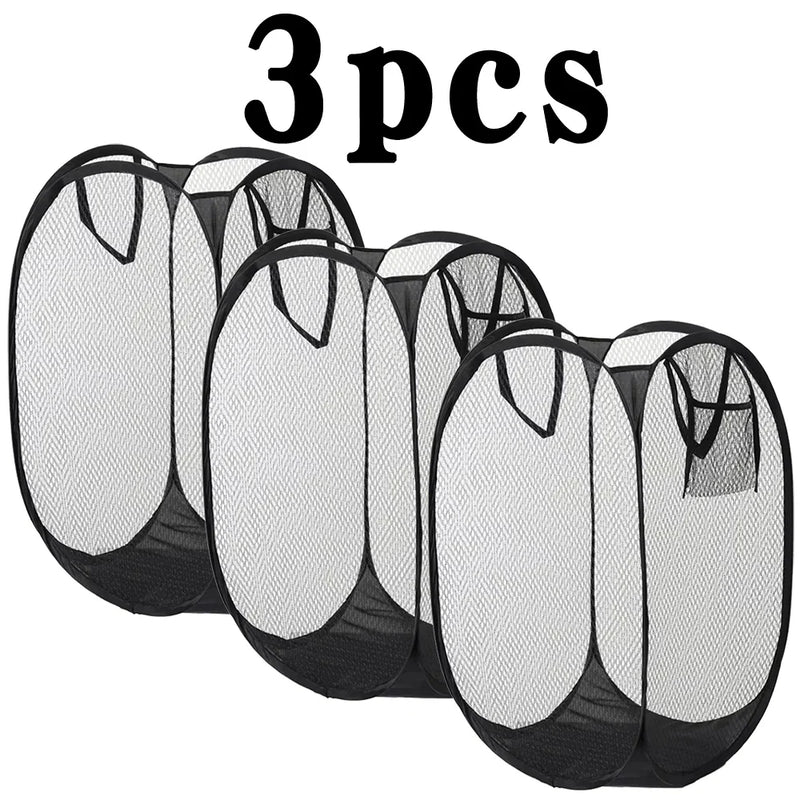 1/3Pcs Dirty Clothes Basket Skeleton Ventilated Foldable Easy Storage Portable Large Capacity Clothes Basket