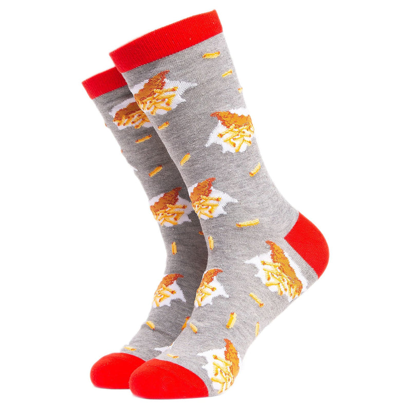 1 Pack Mens & Ladies Food Print Crew Cotton Socks