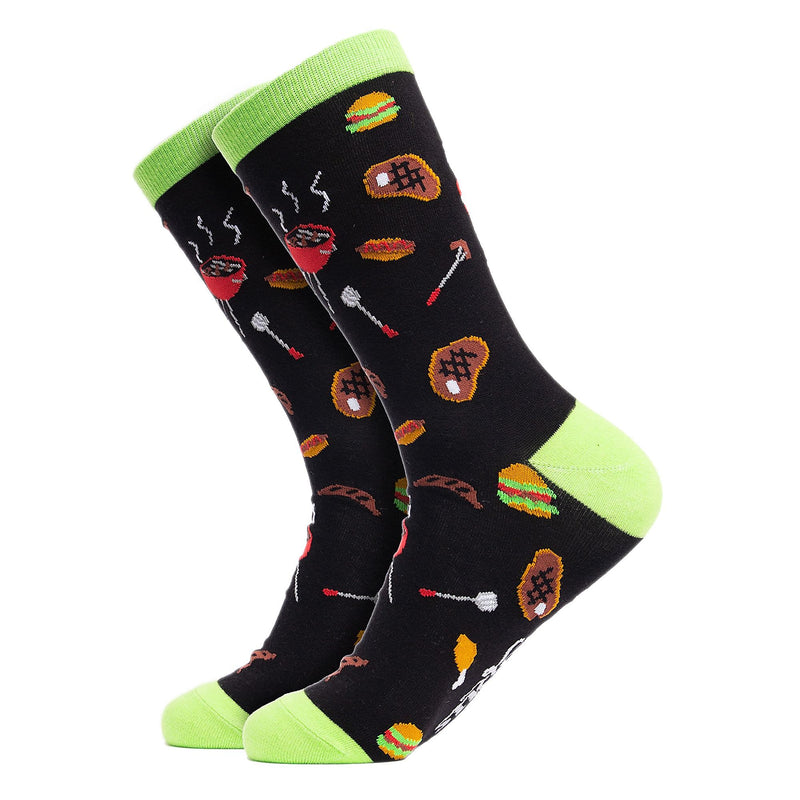 1 Pack Mens & Ladies Food Print Crew Cotton Socks