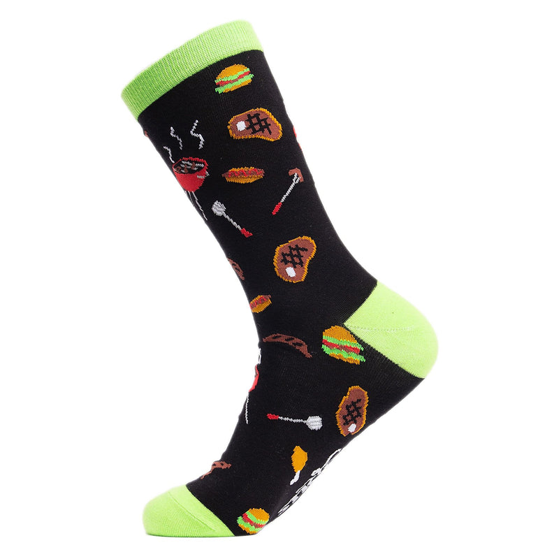 1 Pack Mens & Ladies Food Print Crew Cotton Socks