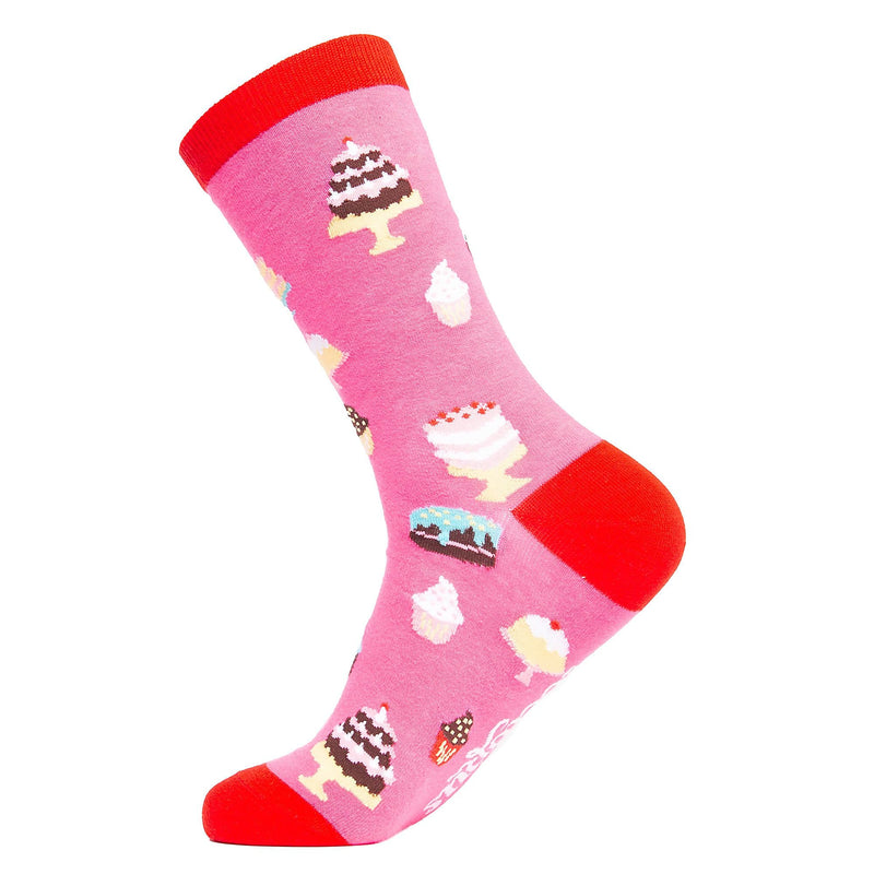 1 Pack Mens & Ladies Food Print Crew Cotton Socks
