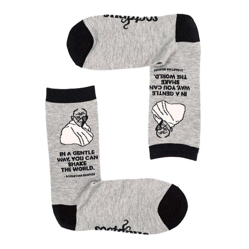 1 Pack Mens & Ladies Mahatma Gandhi Crew Cotton Socks
